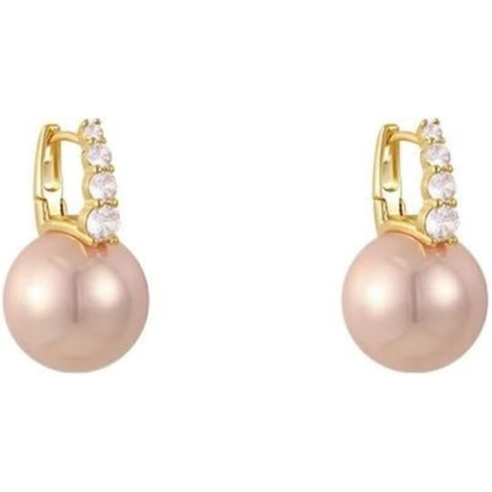🆕 Women Gold Pearl Drop Earrings Dainty Wedding Diamond Fashion Jewelry Gift - Picture 5 of 6